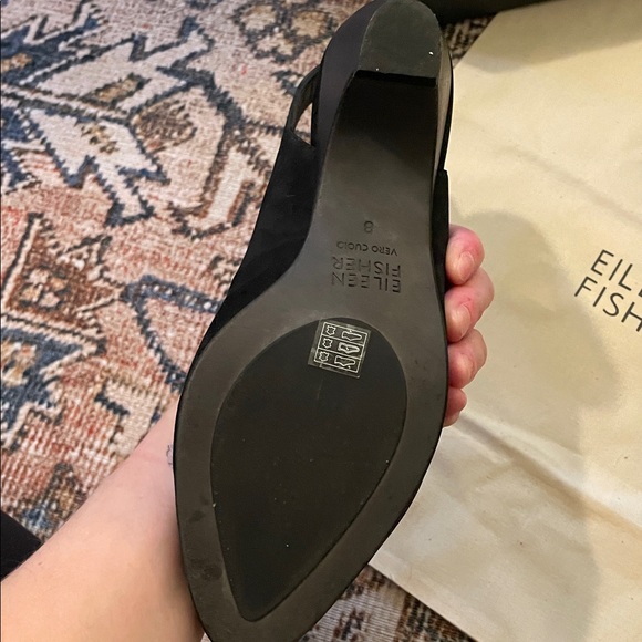 NIB Eileen Fisher Milla Black Slingback Heels - Picture 4 of 4
